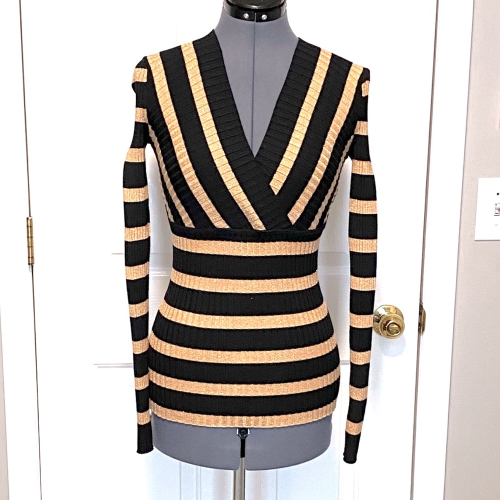 I.N.C. Metallic Striped Sweater M 434
